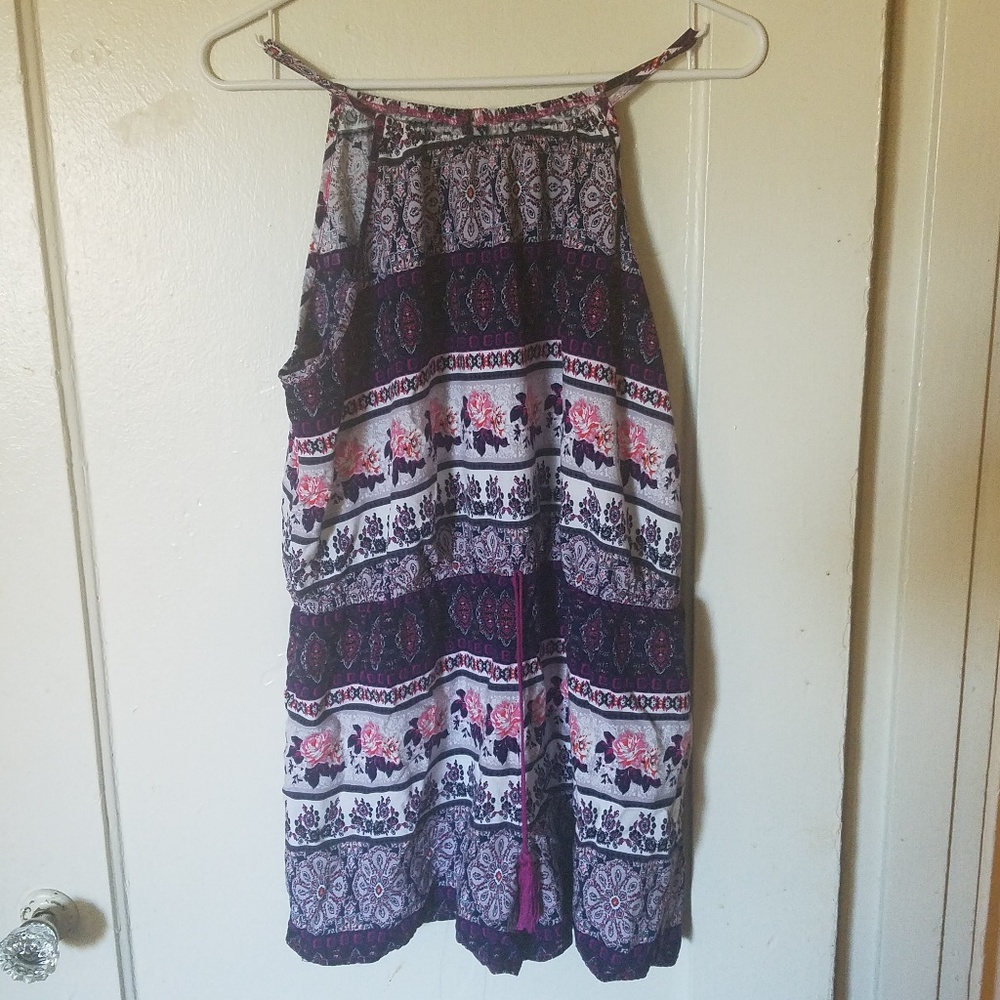 Mossimo Dress Purple Patterned w/ Violet Tassle XL